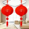 Fortune Party Celebration Red Paper Lanterns Chinese New Year Hanging Ornaments Festival Supplies