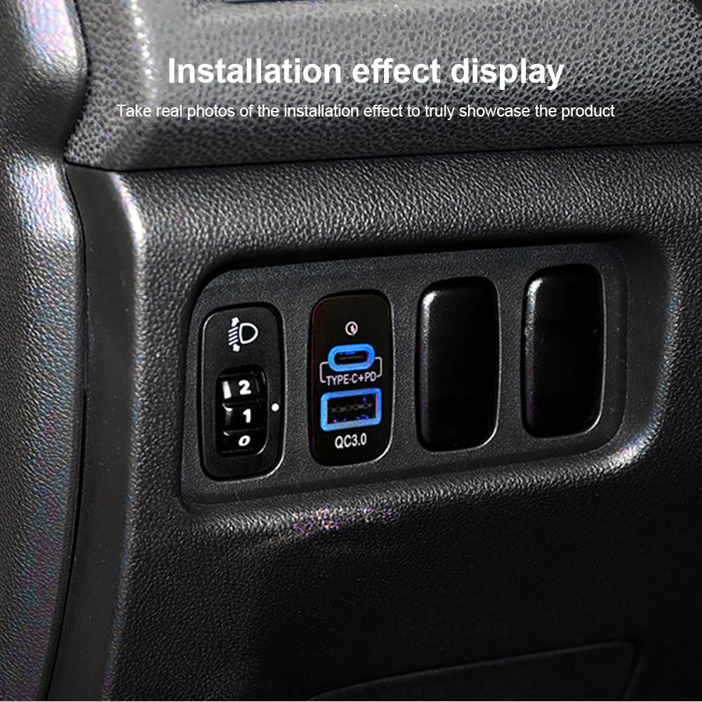 PD Type-C QC3.0 USB Car Charger Fast Charging Interface Outlet Power Adapter for Nissan Patrol Y62 X-TRAIL SUNNY SYLPHY Teana