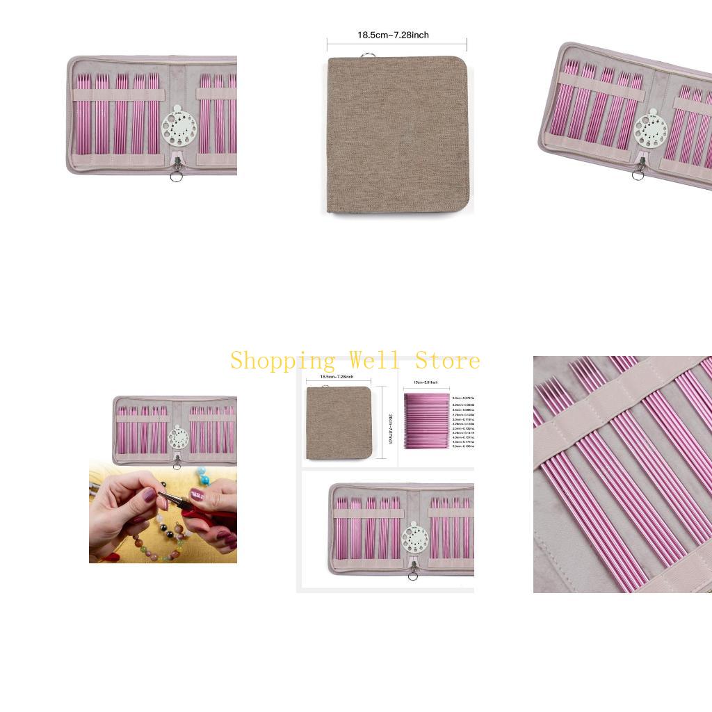 KX4B 11Pairs Knitting Needle Set for Weaving Double Pointed Aluminum Knitting Needle China Mainland