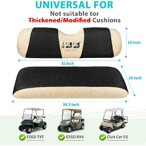 10L0L Universal Golf Cart Rear Seat Cover Dress UP Older Golf Cart Durable Breathable Material Fit Like a Glove for Yamaha EZGO and Club Car, Easy to