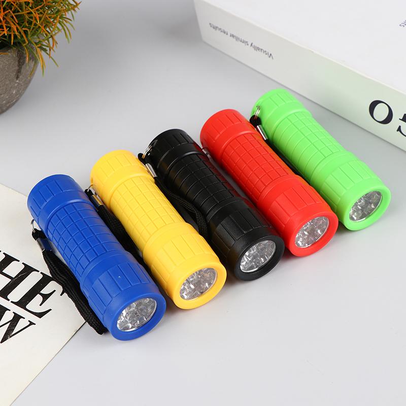 Mini Portable ABS Multifunctional Mini Strong Light Flashlight 9Leds Use AAA Battery Flashlight Camping Emergency Flashlight