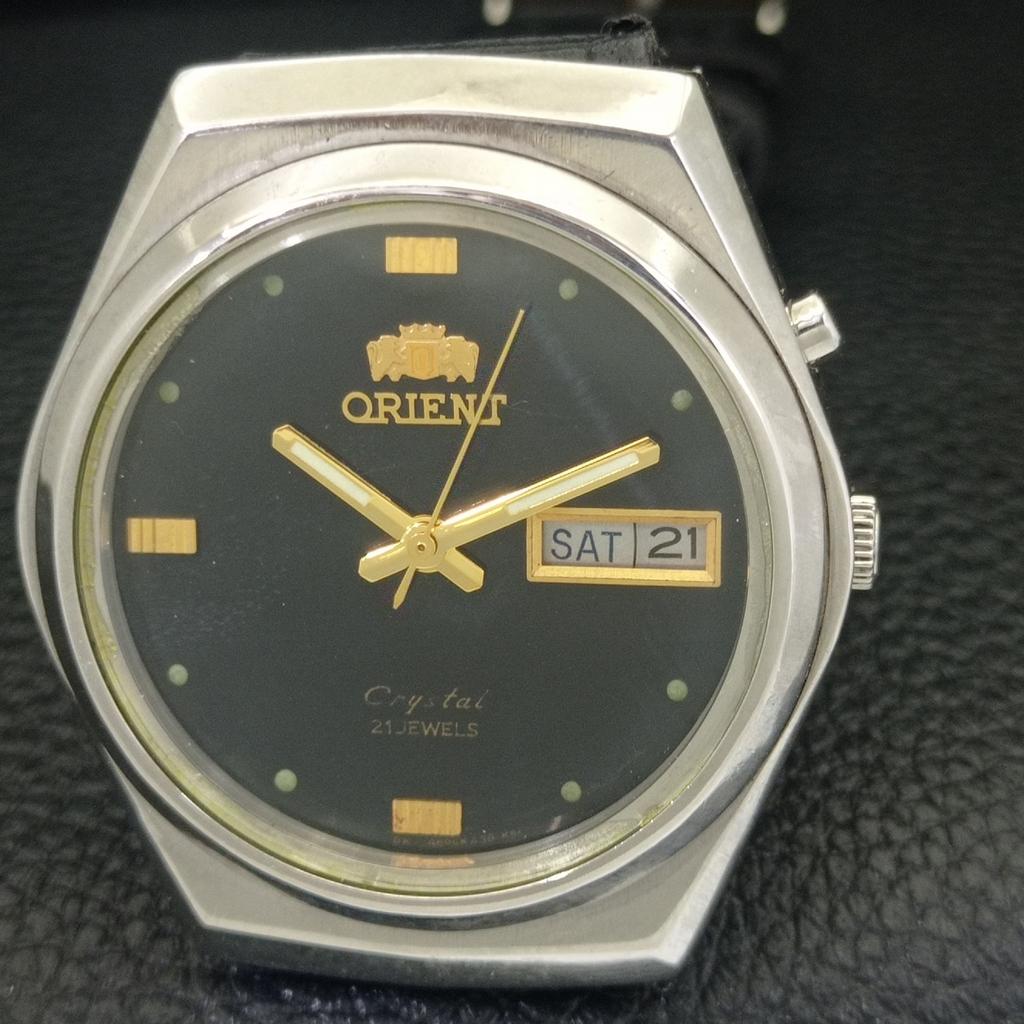 VINTAGE ORIENT CRYSTAL AUTOMATIC JAPAN 46943 MENS ORIGINAL DIAL WATCH a703376-1 R213b-a703376