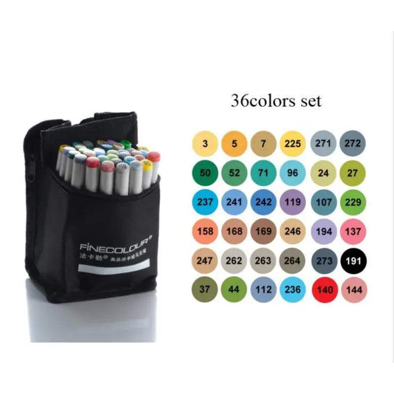 EF100 Професійний маркер для малювання 24/36/48/60/72 кольори, двосторонній, пензель для малювання, маркер на спиртовій основі, маркер для скетчів
