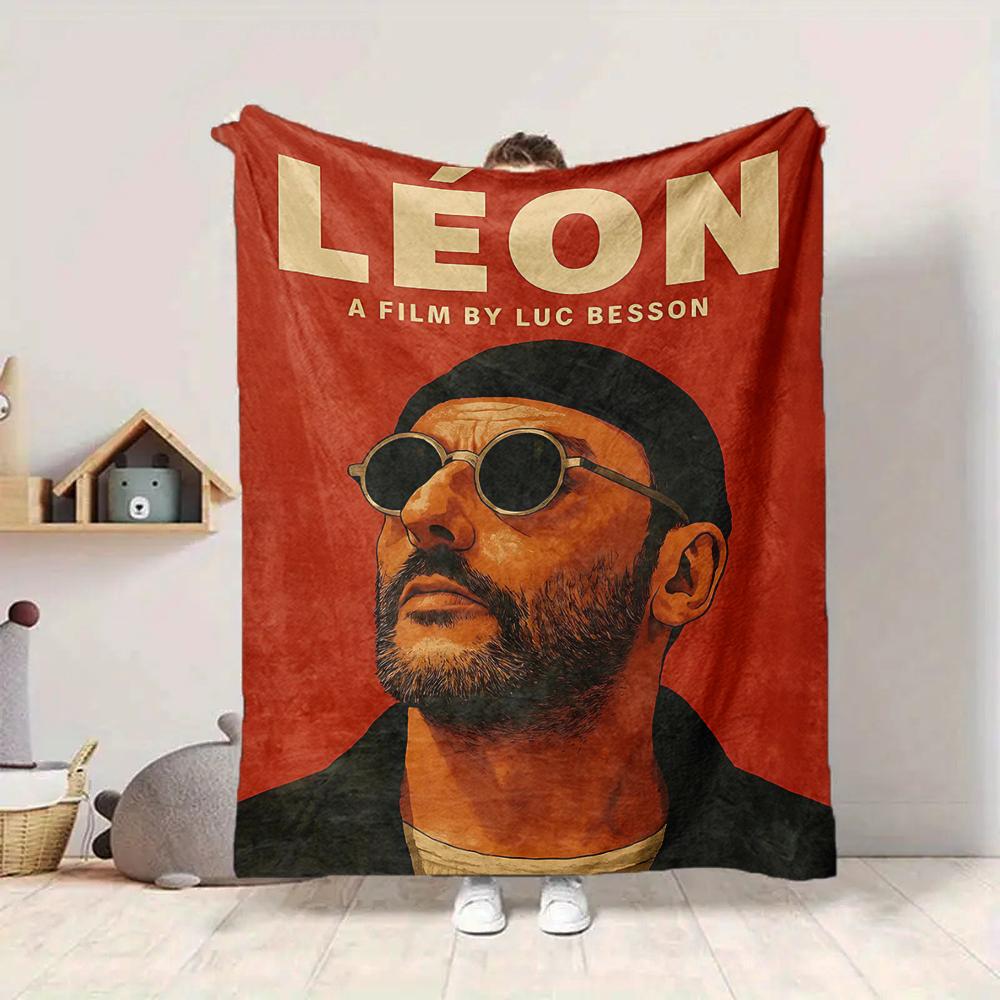 1Pc Leon Professional'S Tale Flannel Blanket, Soft And Comfortable, Casual Warm, Camping Travel, Christmas, Halloween Xmas Gift N1101