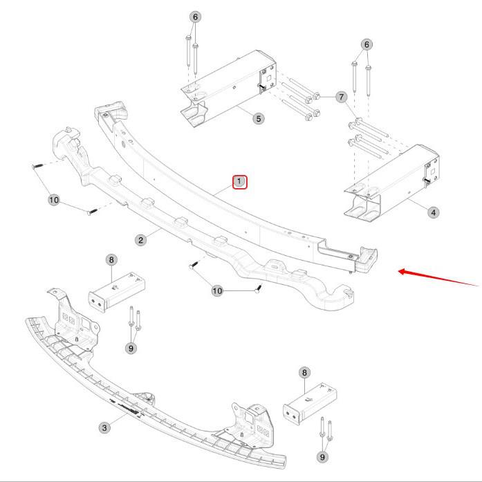 Front Bumper Reinforcement Bracket for Tesla Model Y
