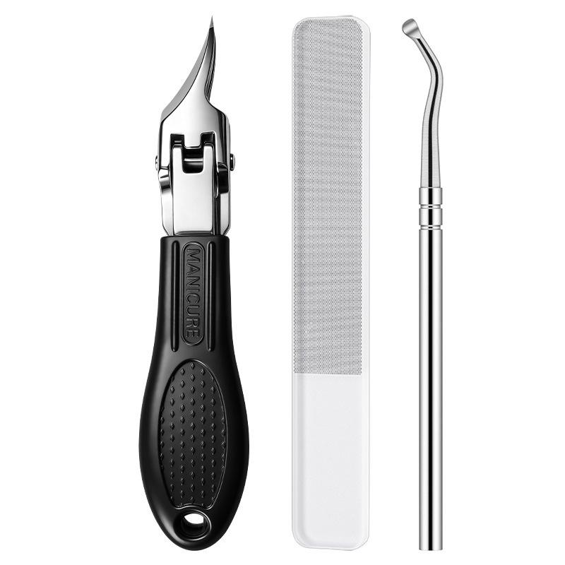 Ultra-Sharp Angled Stainless Steel Nail Clippers for Thick Nails
