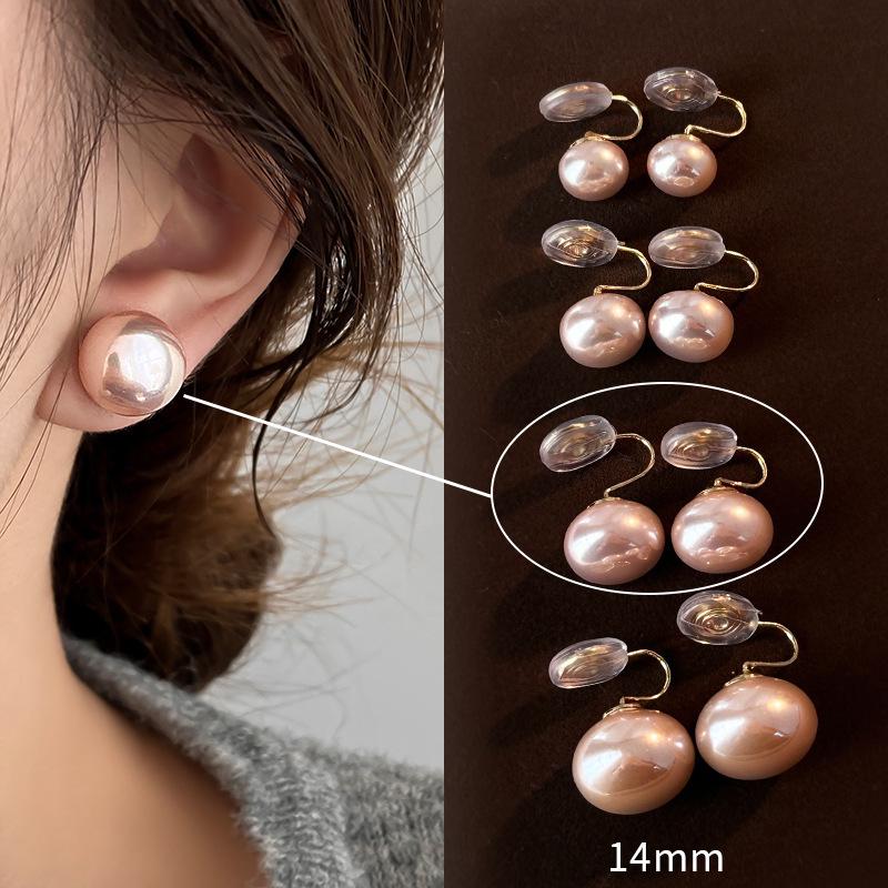 Shi Jia Light Milk White Pearl Earrings: S925 Silver Studs for Women - High-End, Versatile, Niche Design