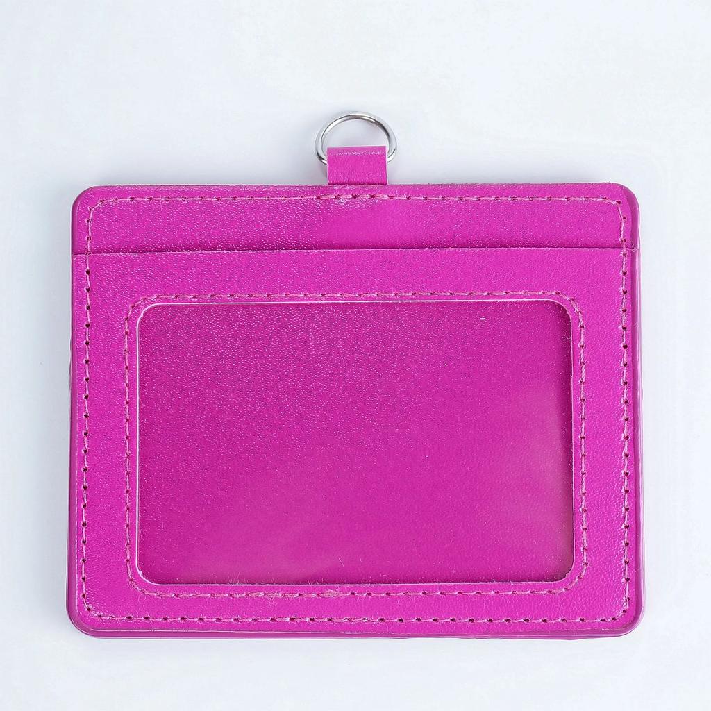 PU Leather ID Card Holder Horizon Style Student ID Pass Cover School Office Exhibition Badge Holder Porta Credencial Id Card