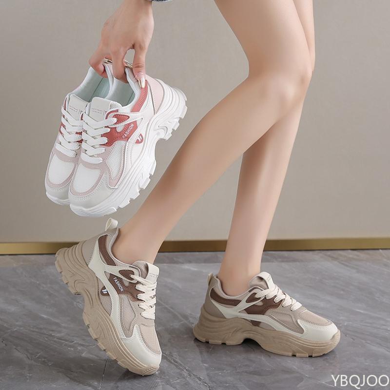 New autumn versatile women's shoes thick sole increased height ultra light durable breathable sports mesh shoes for women