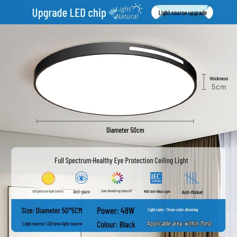 Modern 2025 LED Ceiling Light - Super Bright, Eye-Friendly for Bedroom, Study & Dining Areas