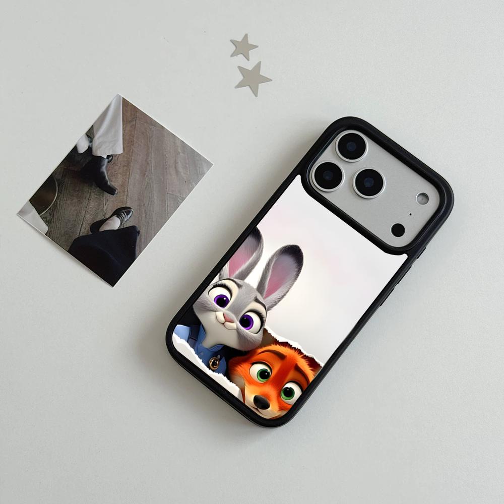Z-ZootopiaS Nick Judy Phone Case For IPhone 17 Air 16 15 14 Plus 13 12 11 Pro Max Dual Tone Hard PC Fashion Protective Cover iPhone 15 Pro