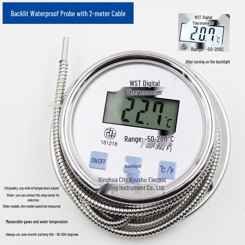 BODEFO HC Digital Waterproof Thermometer with Backlight