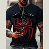 Men's Fashion Marvel T-shirt Spider Man 3D Printed Summer Round Neck Short Sleeve