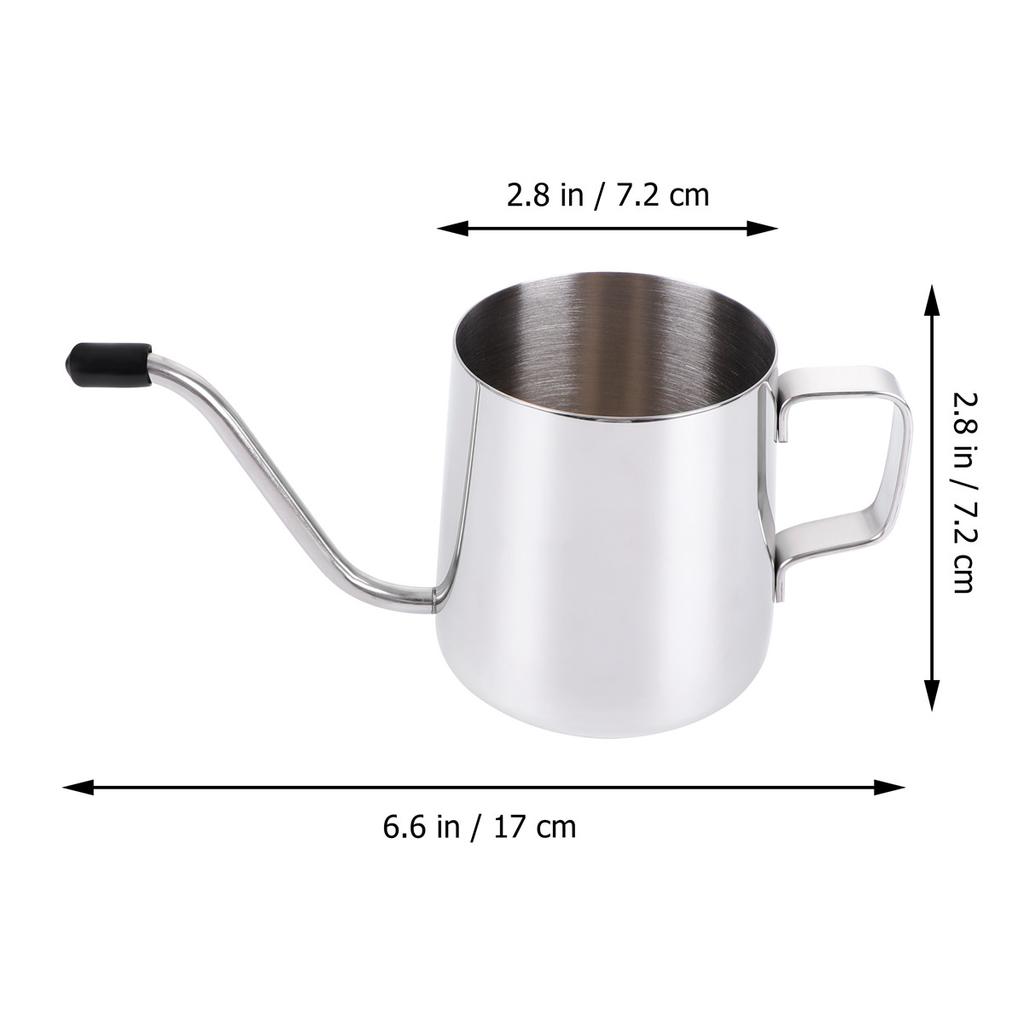1Pcs Premium Stainless Steel Hand Coffee Kettle 250Ml Polished Scratch Corrosion Resistant for Shop Use