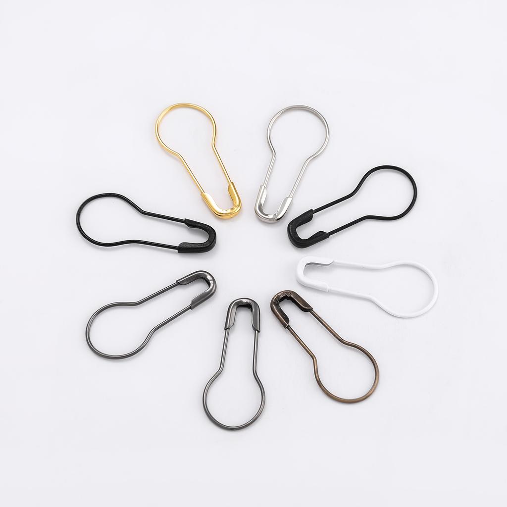 100Pcs/lot Metal Gourd Shape Safety Pins Paper Clip Fastener Craft DIY Sewing Tools Needles Large Safety Pin Brooch Accessories