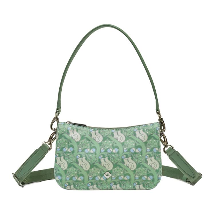 

New SAMSONITE Fabric Shoulder Bag Women s Green NO324018 23.6*8.1*13.5CM
