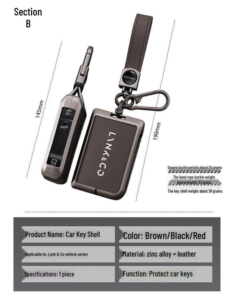 Pouzdro na klíč Lynk & Co 03: Kompatibilní s 0607, 01 Shell, 05 Nový model, 02 09 EMPS Energy Crystal Z10 Přezka na krytu