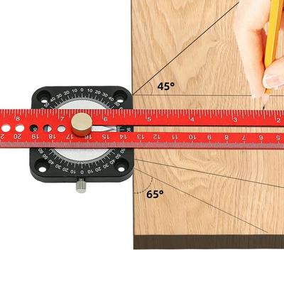 T-type Compass Angle Scoring Ruler Aluminum Multi Functional Woodworking Precision Scriber Portable Durable Marking Gauge
