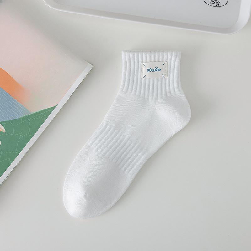 Female Spring and Summer Lovely Embroidery Preppy Sports Low Top Boneless Tube Socks