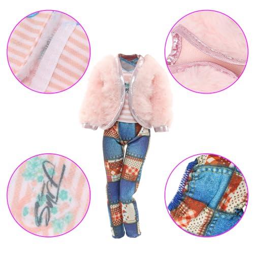 Barwawa 30cm Doll Clothes, 1/6 Scale Doll Dresses, 26 Sets = 3 Outfits + 8 Dresses + 3 Coats + 1 Pants + 1 Shaggy Coat + 10 Pairs of Shoes, Suitable f