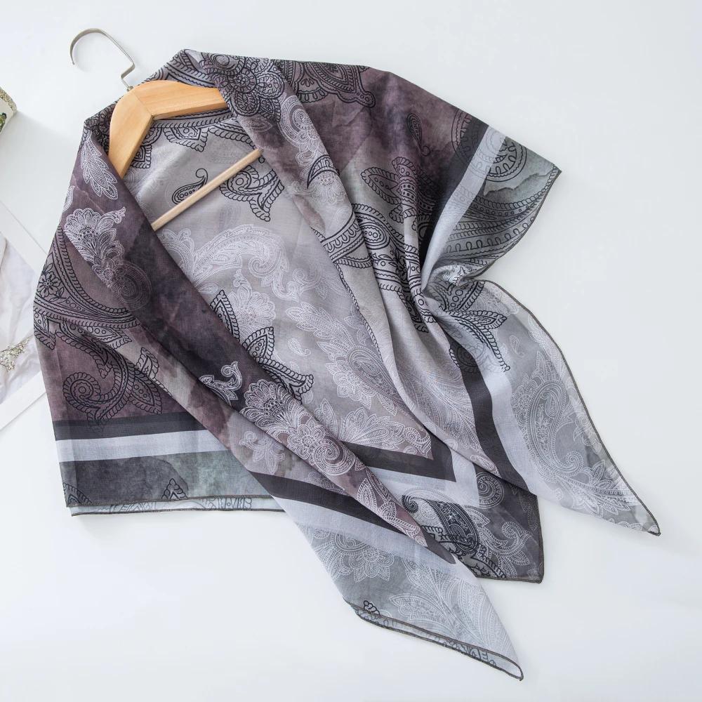 73Colors Malaysia Tudung Bawal Flower Print Hijab New Design Headscarf Premium Cotton Voile Soft Fashion Muslim Square Scarf