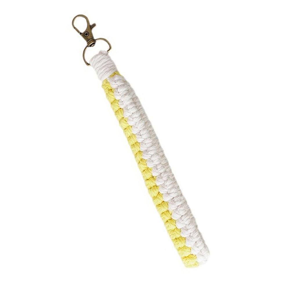 Ručně vyráběný přívěsek na klíče z bavlněné šňůry, barevný pletený náramek na zápěstí, měkké tkané kroužky na klíče, doplněk pro muže a ženy