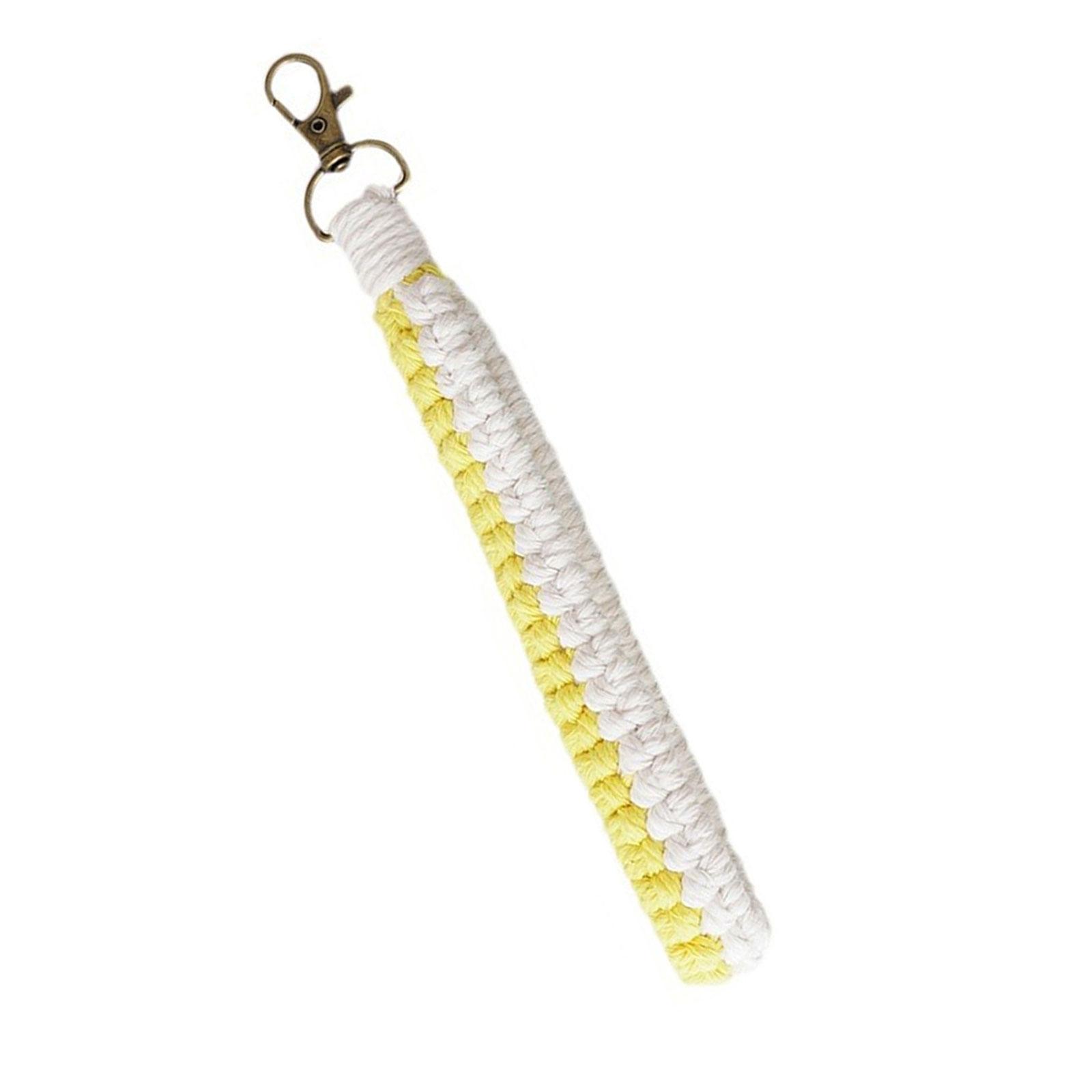 

Брелок ручной работы из хлопковой веревки, цветной плетеный браслет, мягкий плетеный брелок для ключей, аксессуар для мужчин и женщин 4