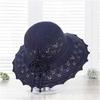 New Summer Women's Big-brimmed Sun Hat Hollow Sunscreen Sun Hat Flower Decoration Breathable Cool Hat
