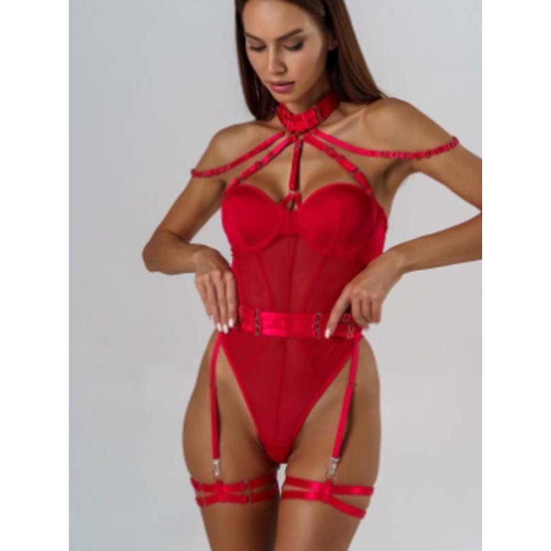 Fashion Ins Sexy Nightclub Disco Bar Performance Wear Mesh Tied Jumpsuit Sexy Halterneck Vest Tops
