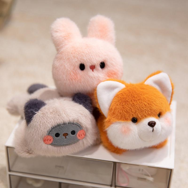 Cute Little Animal Elephant Rabbit Refrigerator Sticker Plush Toy Doll Magnetic Fox Doll Girl Rag Doll