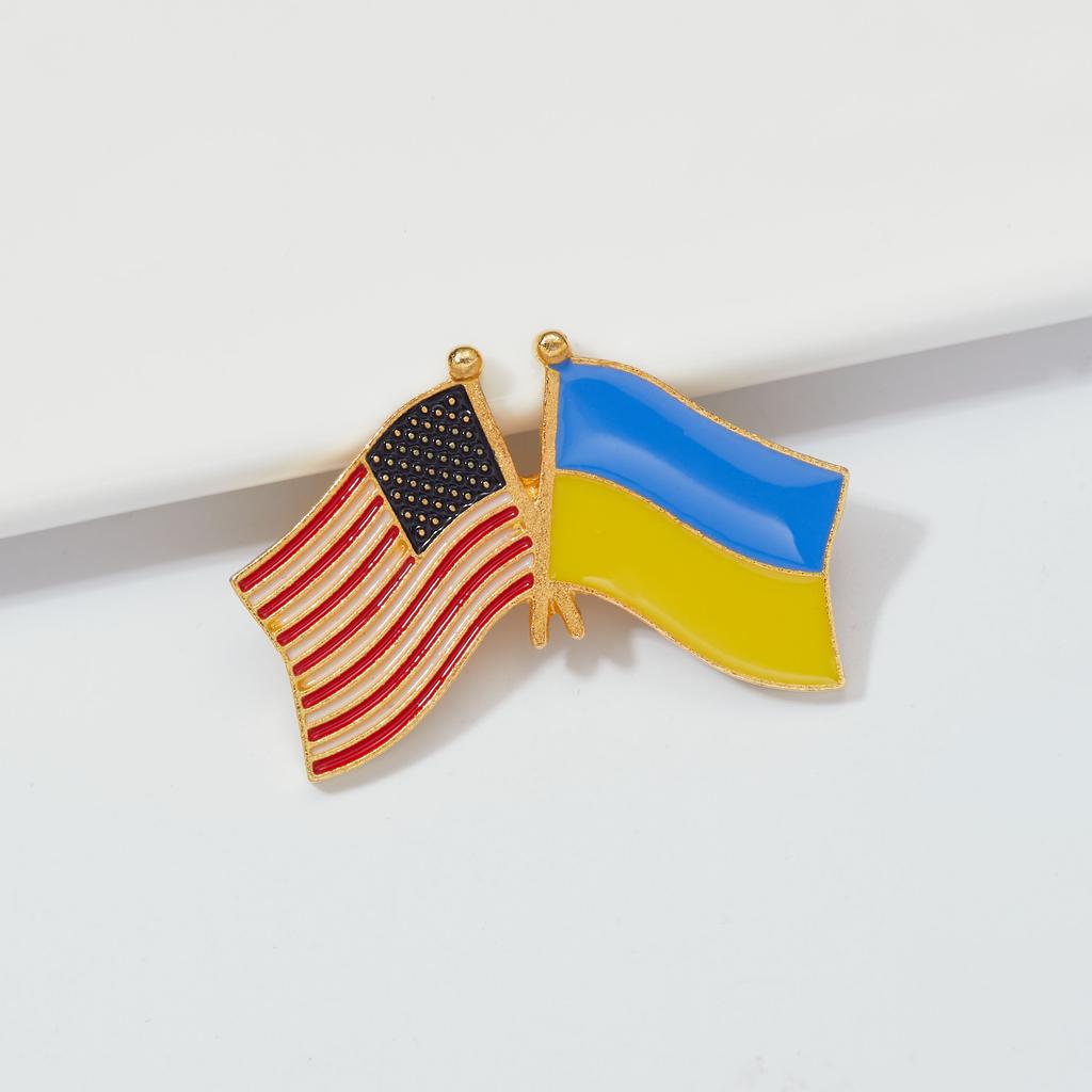 Ukraine EU USA Flag Lapel Pin Metal Badges National Rejuvenation In Ukraine Brooch Pins Cowboy Clothes Bag Pin Pride Accessories