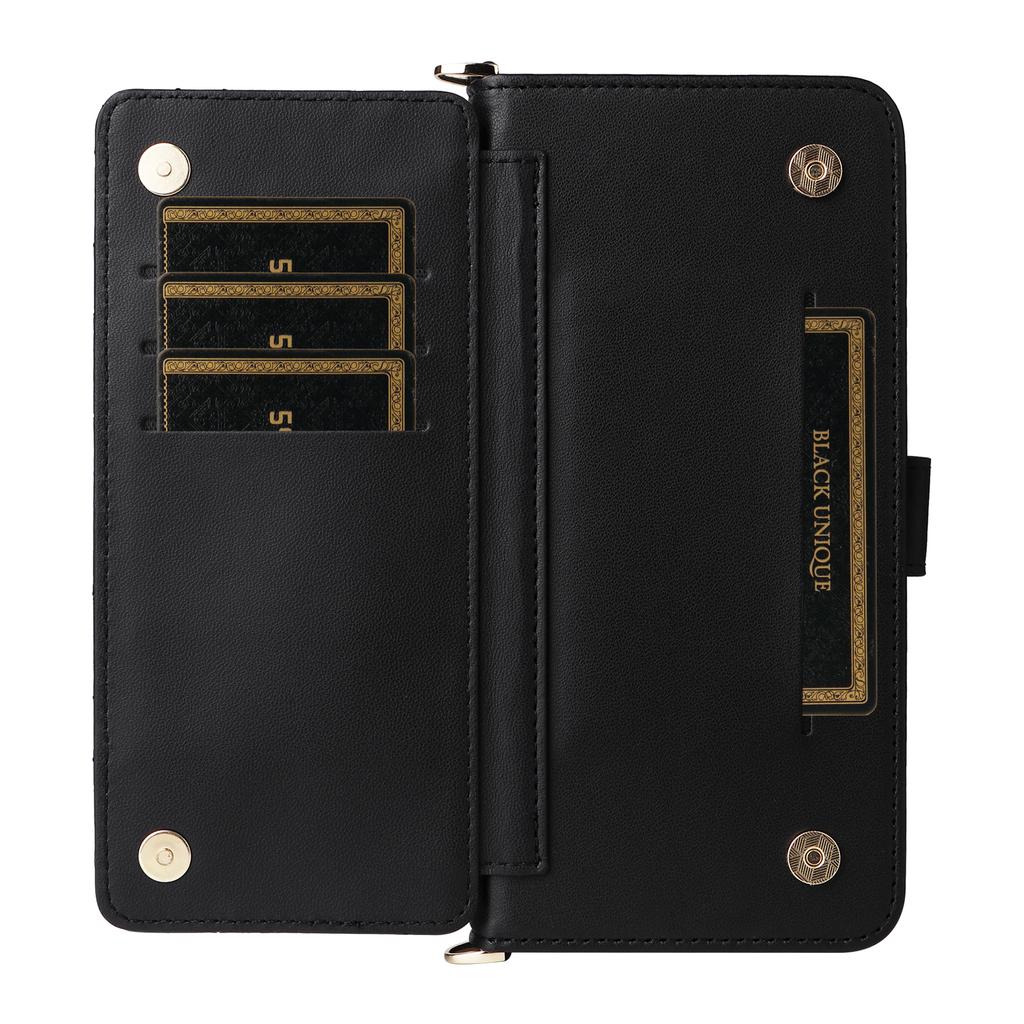 Wallet Phone Case for Motorola Moto G64y 5G/G64 5G/G54 Power 5G/G54 5G Leather Cover with Shoulder/Wrist Strap