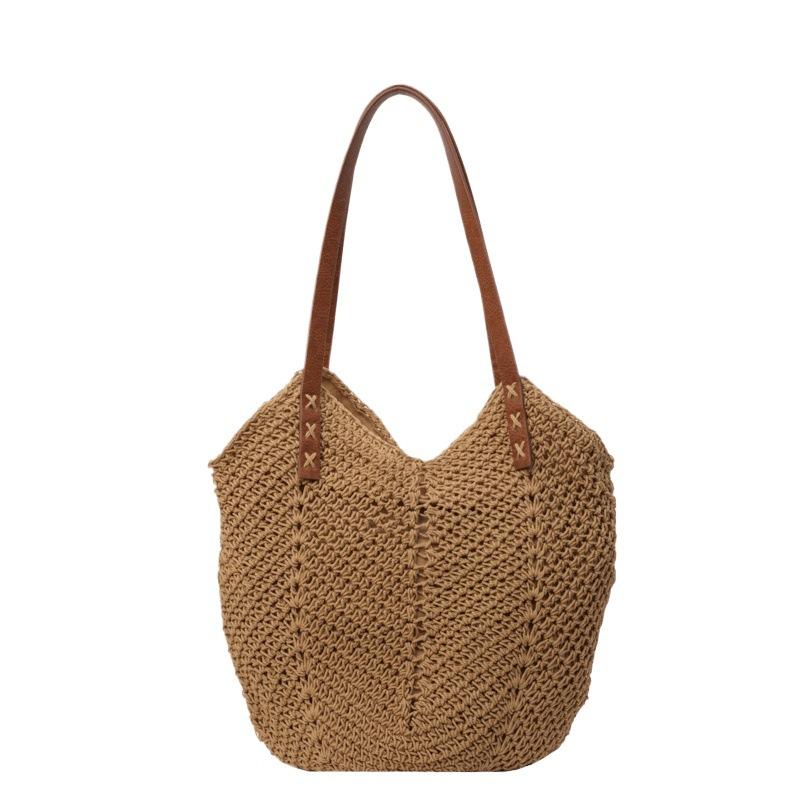 Vacation Style Simple Hand-crocheted Woven Bag Vacation Shoulder Woven Bag Vintage Versatile Beach Bag Women's Bag