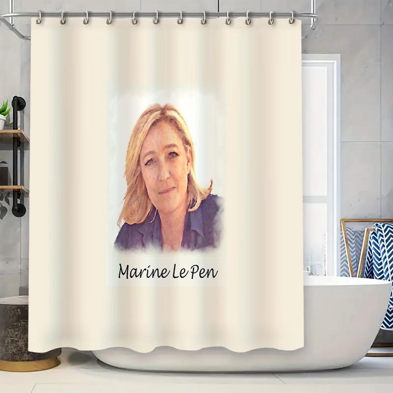 

Marine Le Pen Shower Curtain Patriotic France Flag Europe Political Figure Home Decor Bathroom Sets Waterproof Artistic Wall Han W60H190(CM)-1 Pcs