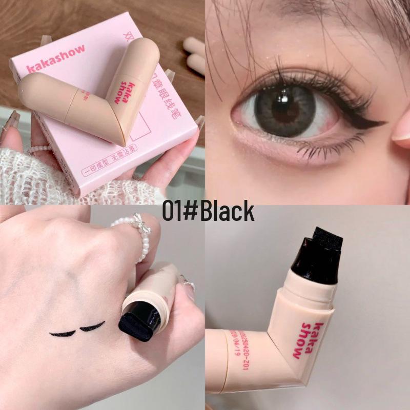Kakashow Rotating Double-ended Smudge-proof Waterproof Eyeliner Pen 1.05ml + 1.05ml чёрный