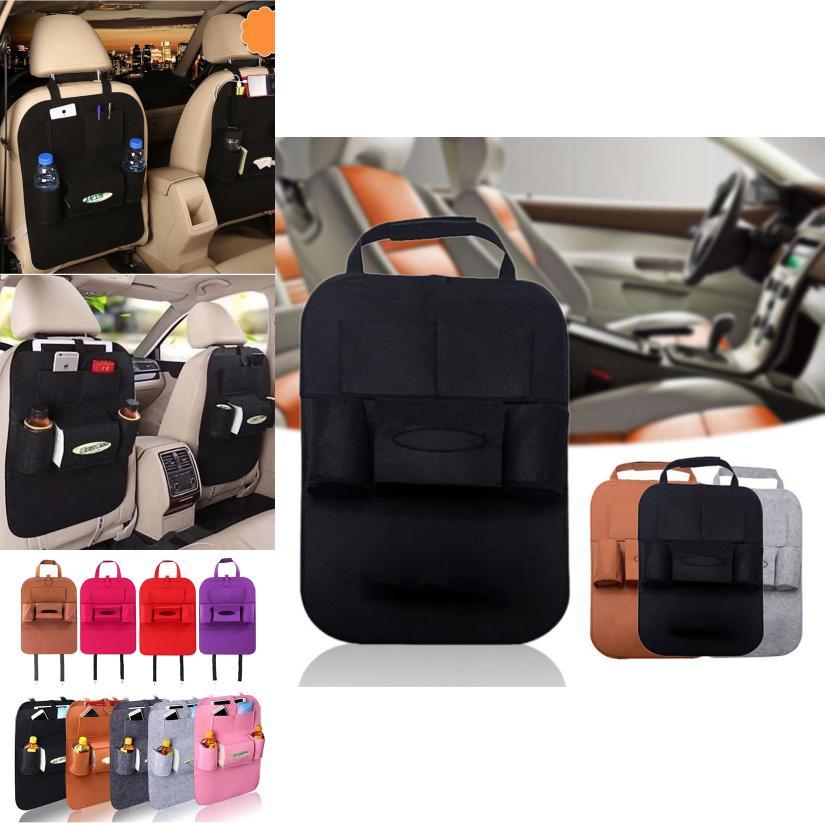 Car Rear Seat Organizer With Fabric Storage Bag For Children Car Interior Accessories