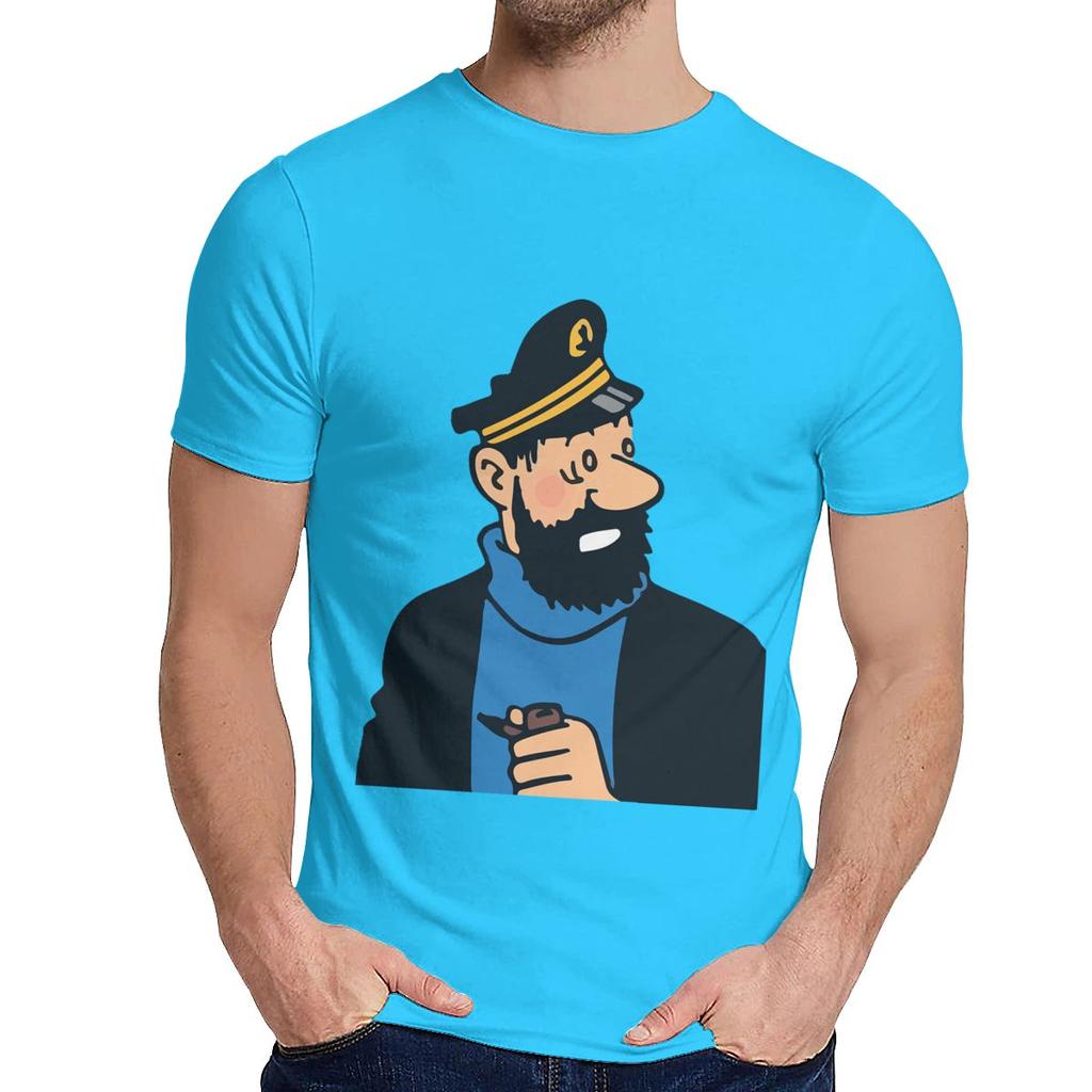 Natural Cotton Captain Haddock The Adventures Of Tintin T Shirt Unisex Design Leisure Fashion O