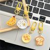 1Pcs/4Pcs Keychain Decoration Woman Keychain Gift Resin Keychain Purse Cute Breakfast Keychain Hang On Backpack