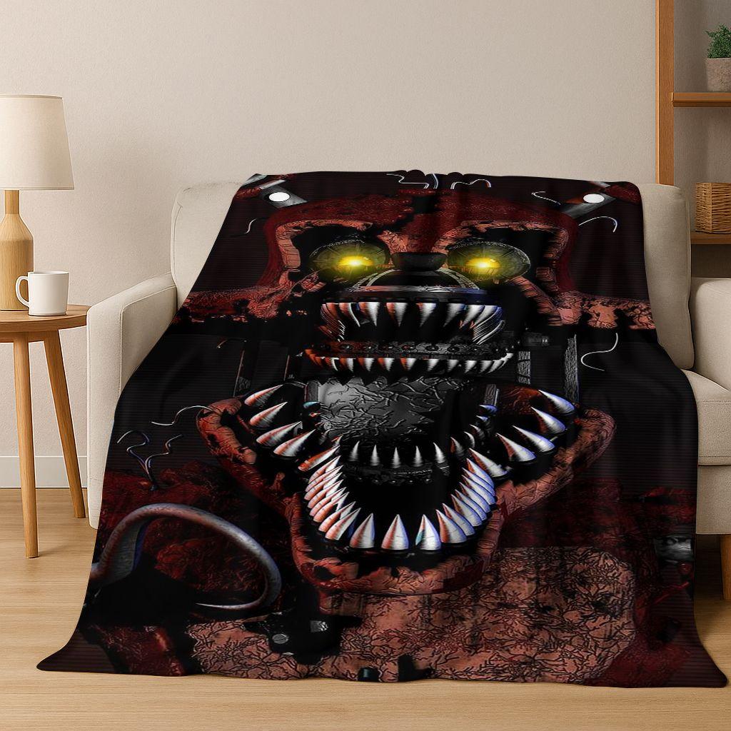Coperta in flanella 3D F-FNAF Gioco Cartone Animato Morbida Calda Plaid per Letto Camera da Letto Soggiorno Viaggio Campeggio Picnic Regalo