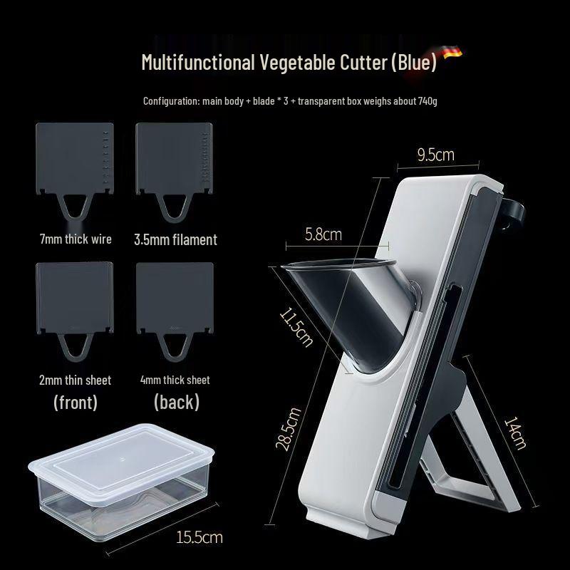 Adjustable Manual Meat and Vegetable Slicer - Multi-Functional Grater & Cutter
