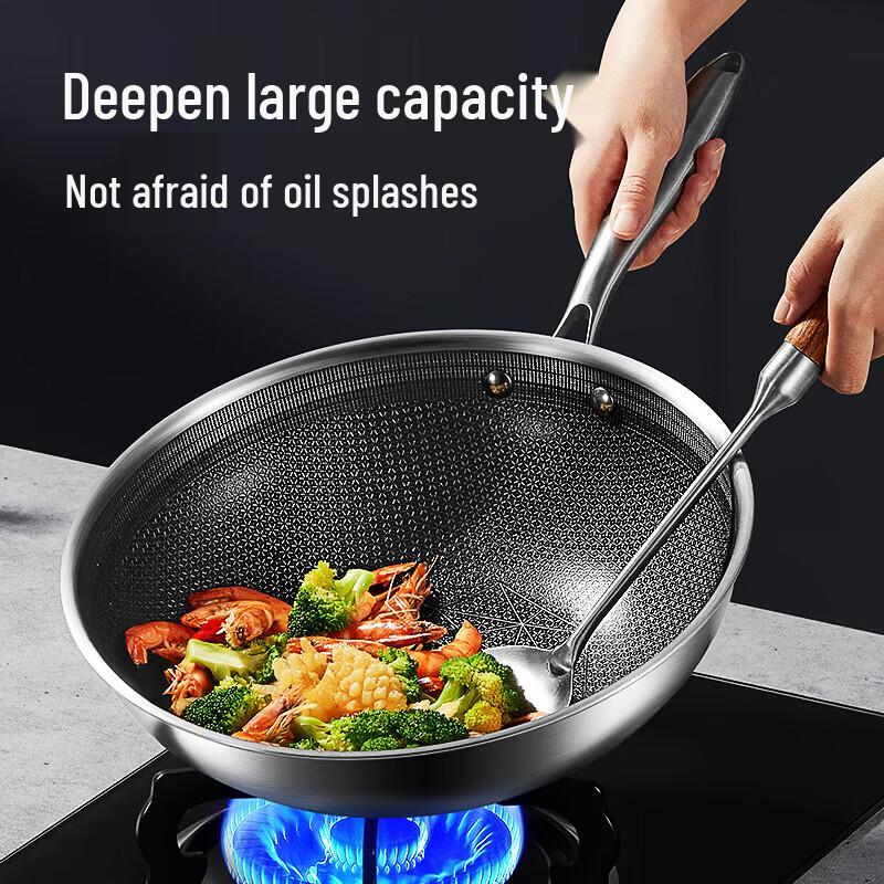COOKER KING Многослойный вок из нержавеющей стали 304 с антипригарным покрытием