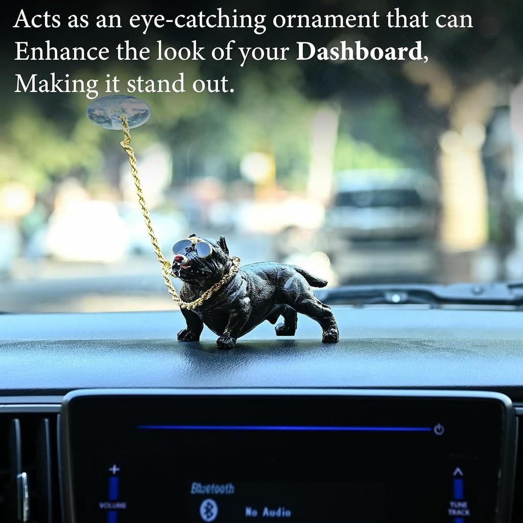 Itens de Decoração para Painel de Carro – Estatueta Decorativa de Bulldog Agressivo para Decoração de Casa e Carro