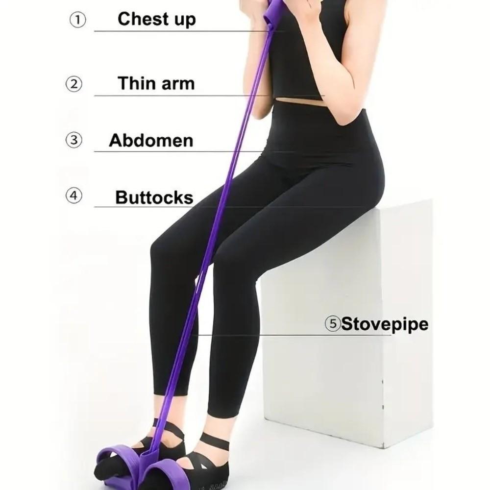 With Foam Resistance Bands Four-Tube Pedal Tensioner Yoga Elastic Band  Fitness Equipment