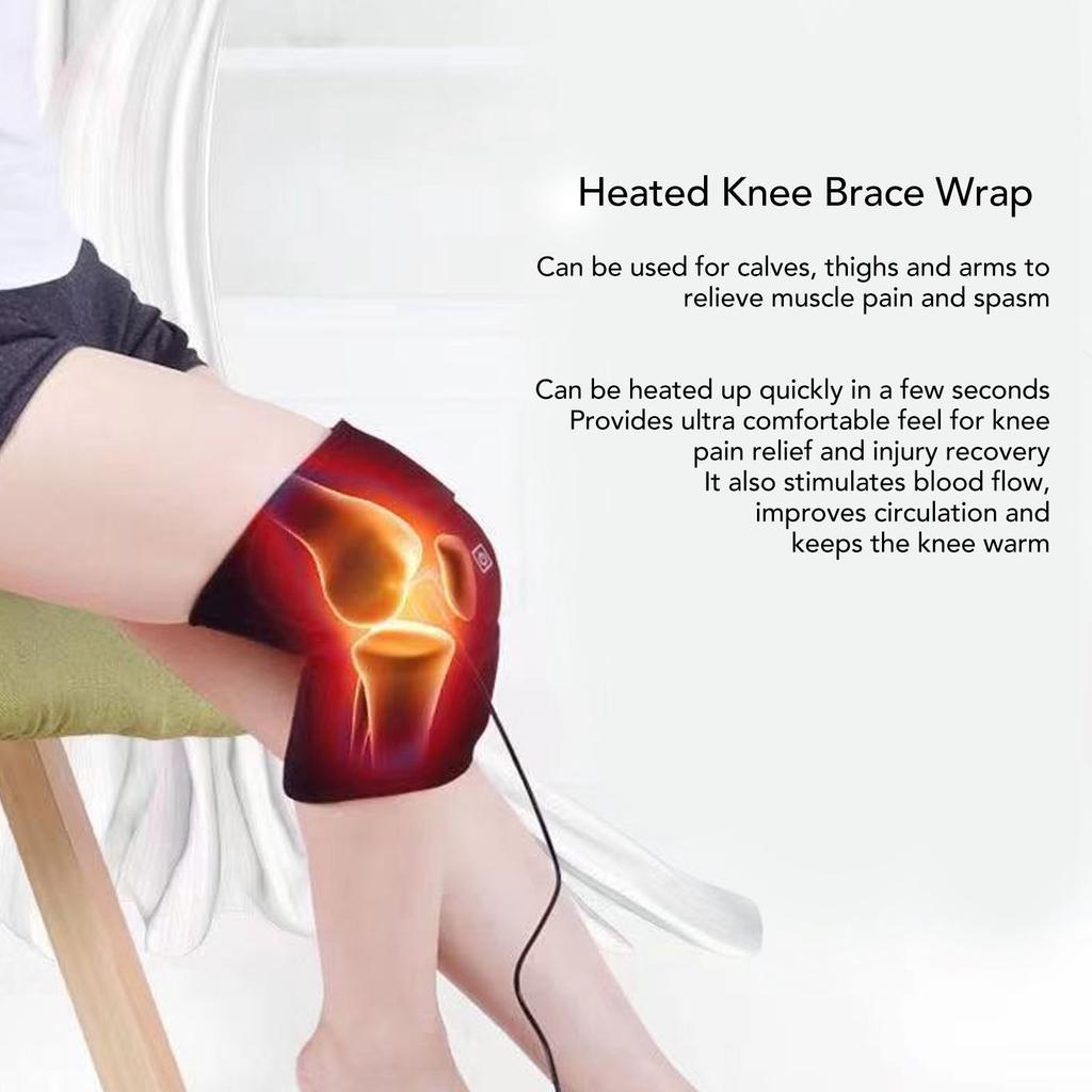 Heated Knee Brace Wrap Heated Knee Brace Wrap USB Power Supply 3 Gears Portable Electric Knee Support Pad for Knee Pain