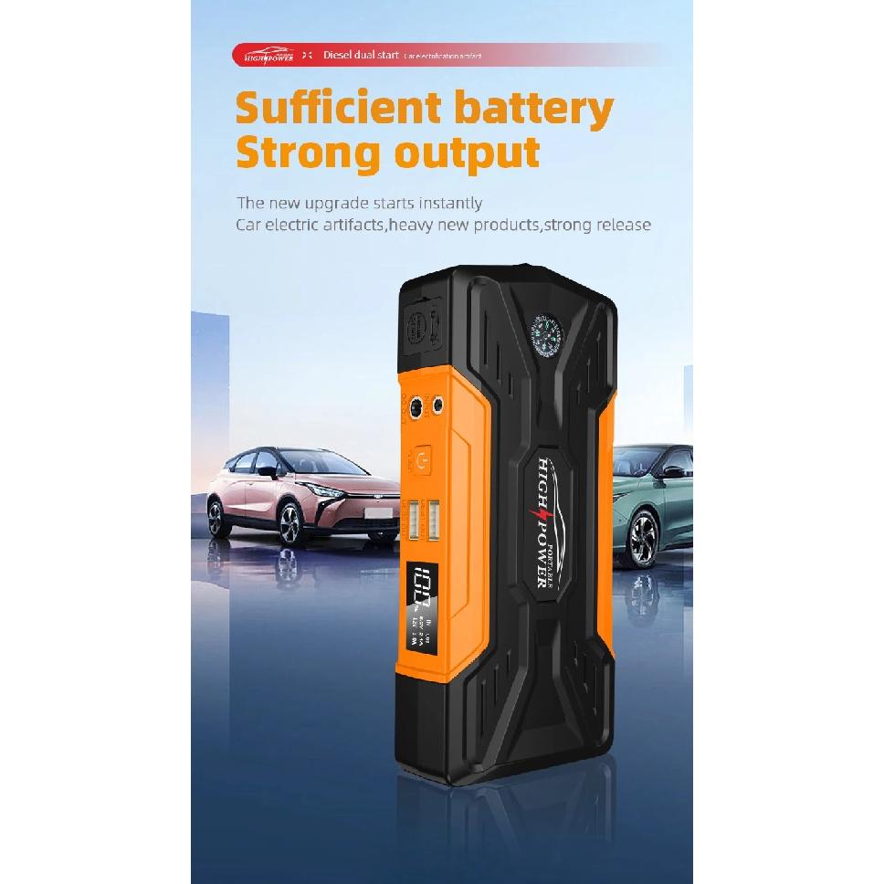 Car Jump Starter with Tire Inflator, 12V Portable Emergency Power Bank and Starting Device
