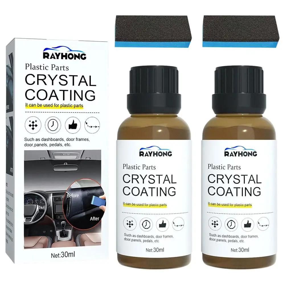 Plastics Parts Crystal Coating Plastics Trim Restorer For Cars Maintenance Agent Car Plastics Restorer Sponge Water D5H8