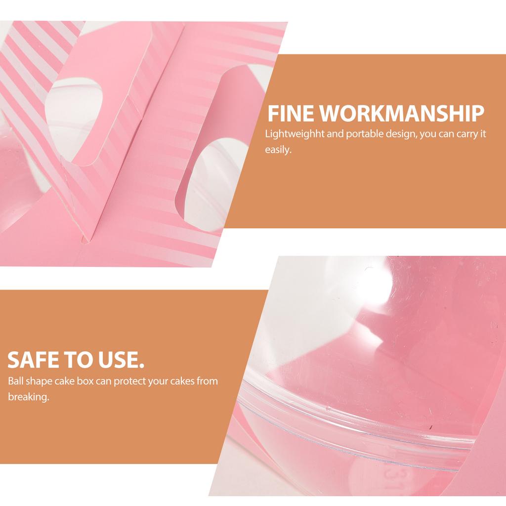 10Pcs Pink Shape Transparent Cake Container Lightweight Portable Mousse Box for Cake Cookie Bread Storage