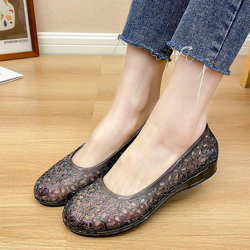 Fashion Anti slip and anti odor crystal sandals for women's summer fashion fairy crystal shoes transparent sandals