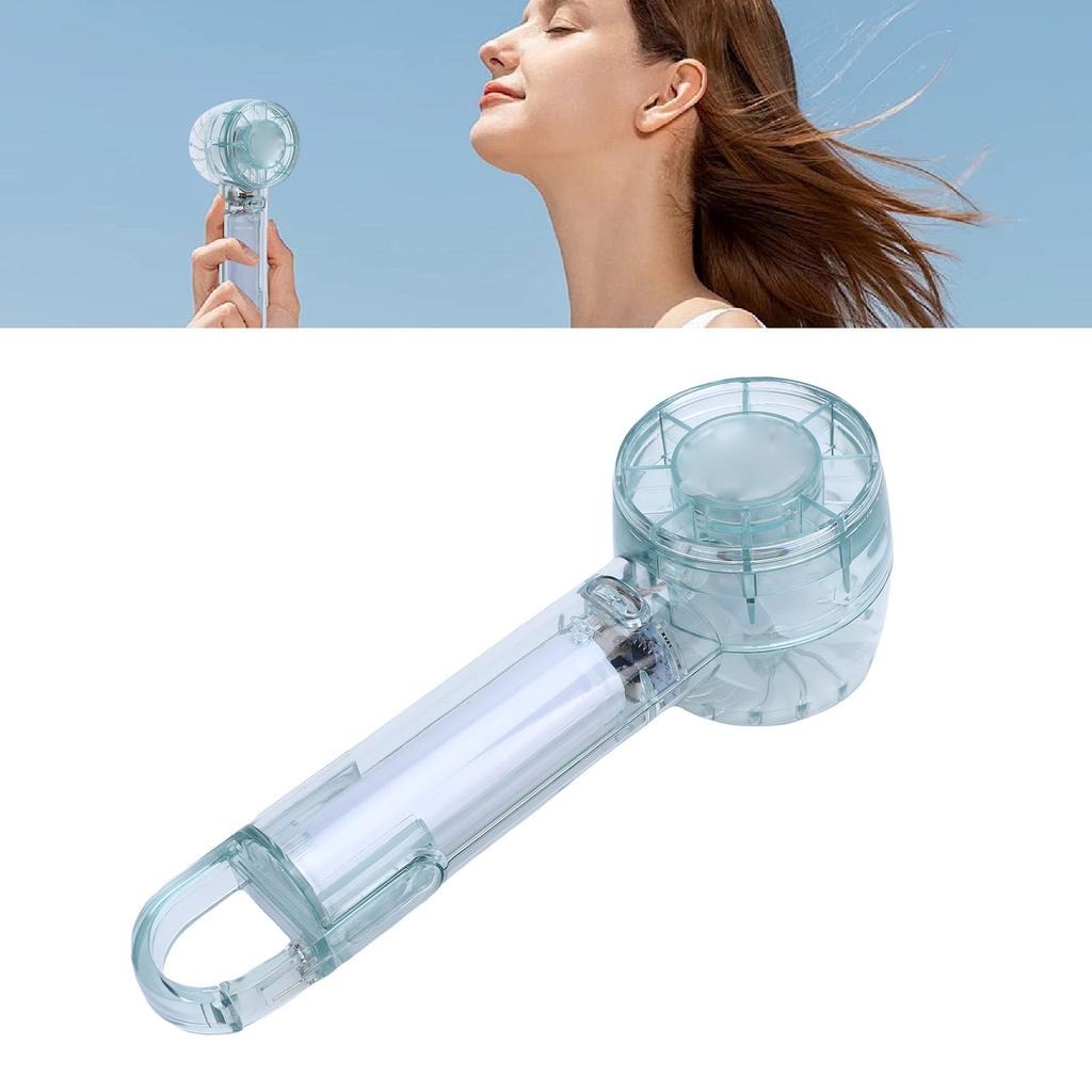 Transparent Handheld Fan 3 Speed Low Noise USB Rechargeable Transparent Hand Desk Fan with Hook for Outdoor