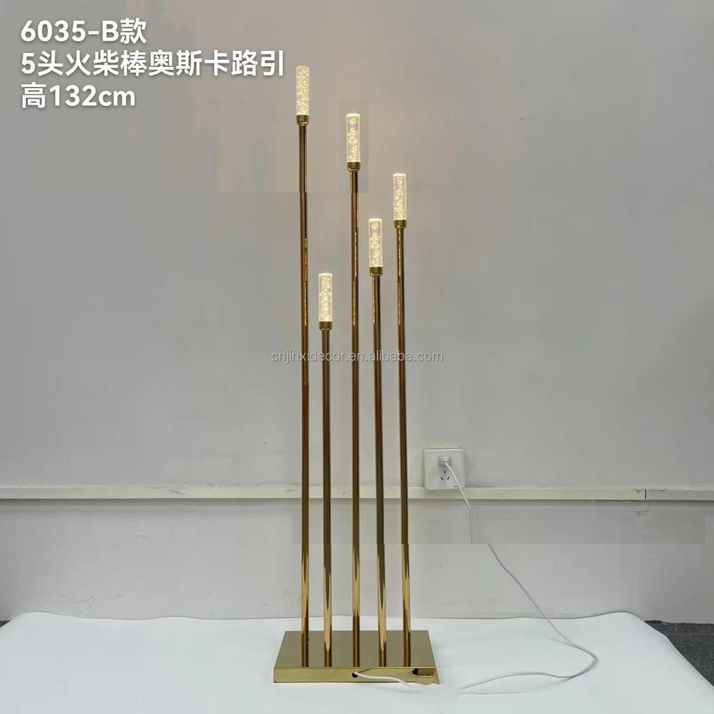 10 Heads Gold Candelabra Candles Wedding Table Centerpiece Road Leading Lights Candelabrum Electronic Desk Lamp for Home Party